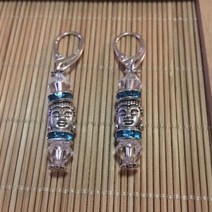 Handmade Swarovski crystal Buddha earrings